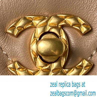 Chanel Lambskin & Gold-Tone Metal Badges Mini Flap Bag AS4274 Beige 2023